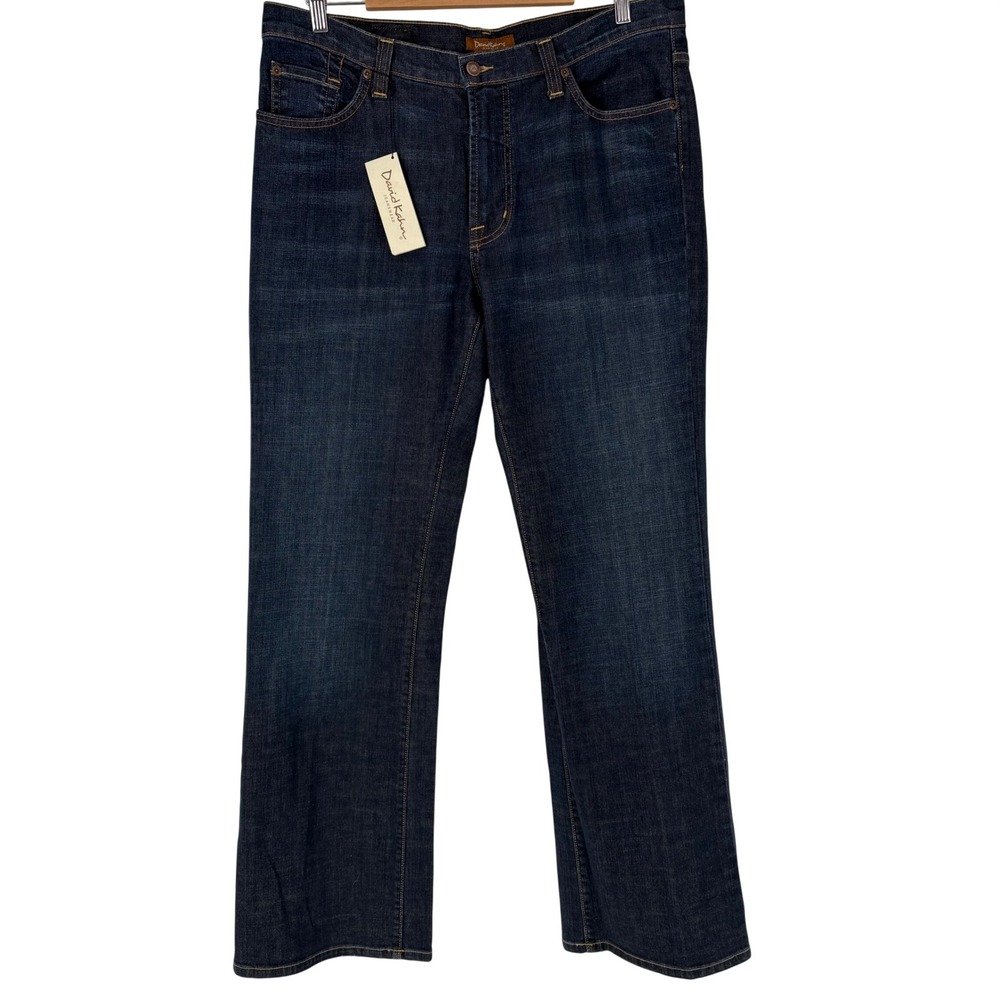 David Kahn Jeanswear Womens Dark Wash Bootcut Jeans Mid Rise Indigo Denim NWT